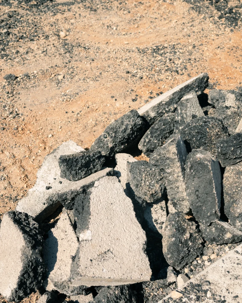 Cantiere per aspirazione sabbia e macerie